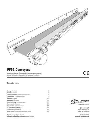 PF51 conveyors manual cover