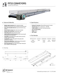 PF53 conveyor spec sheet