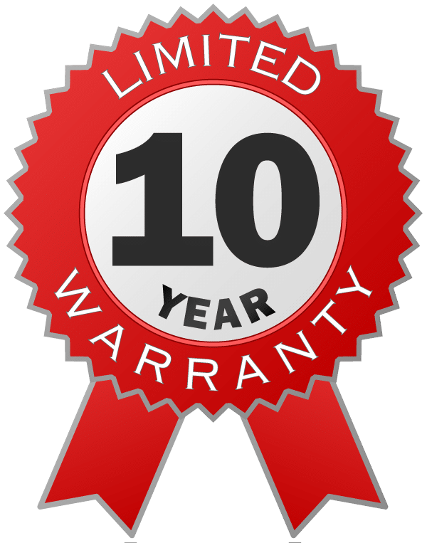 10 year warranty badge